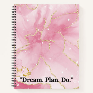 Modern Pink Marble Aesthetic Notebook