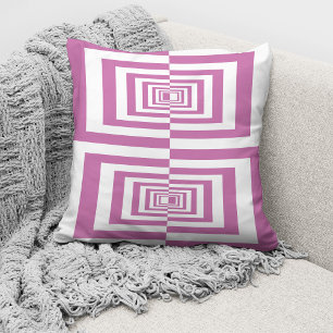 Modern Pink Minimal Geometric Cushion