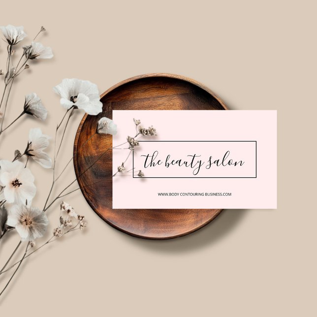 Modern Pink Minimalist Elegant Rectangle Frame Business Card (Creator Uploaded)
