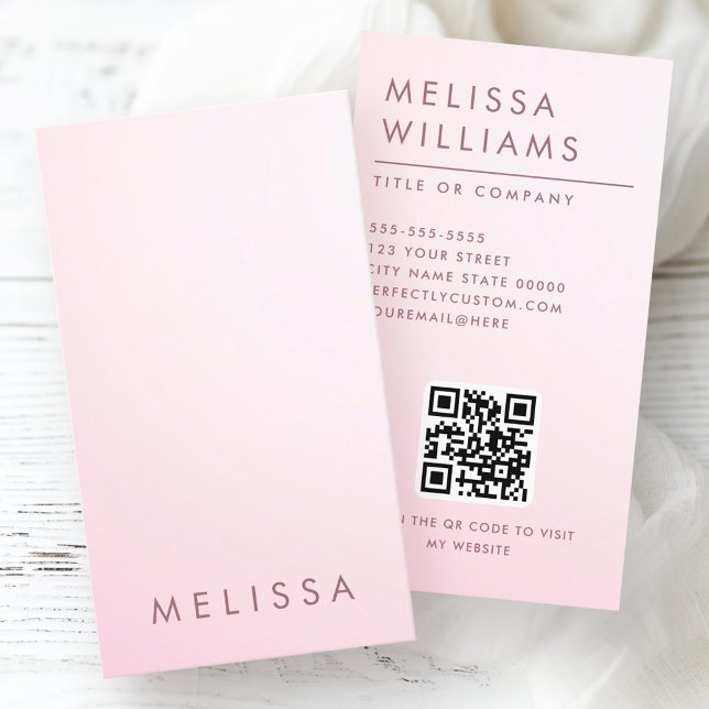 Modern pink minimalist professional vertical business card (Modern pink minimalist professional vertical business card)