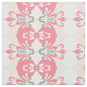 Modern Pink Mint Grey Floral Custom Fabric