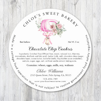 Modern Pink Mixer, Home Bakery Cottage Law Classic Round Sticker