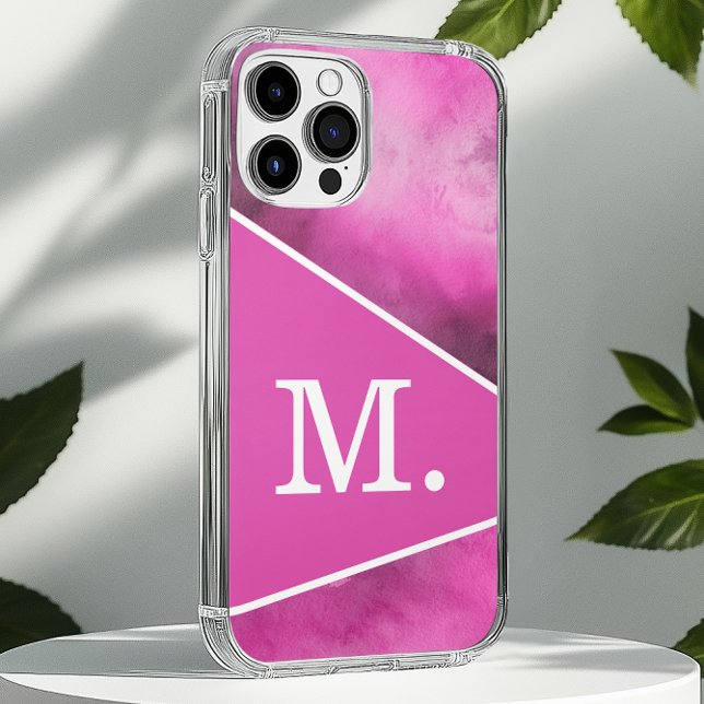 Modern Pink Monogram Case-Mate iPhone Case (Creator Uploaded)