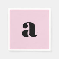 Modern Pink Monogram Napkins