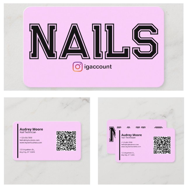 Modern Pink Nail Technician Templates Business Card (Modern Pink Nail Technician Templates Business Card
)