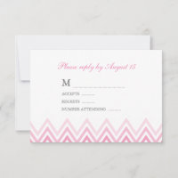 Modern Pink Ombre Chevrons Response Cards