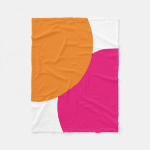 Modern Pink & Orange Abstract Fleece Blanket