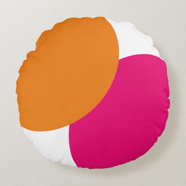 Modern Pink & Orange Abstract   Round Cushion (Front)