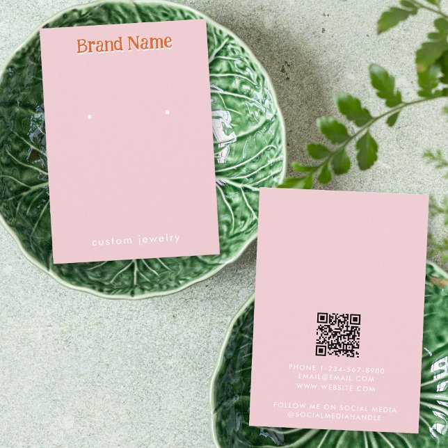 Modern Pink Orange Earrings Jewellery Display Card (Modern Pink Orange Earrings Jewelry Display Card)