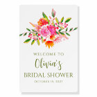 Modern Pink Orange Floral Bridal Shower Welcome