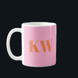 Modern Pink Orange Monogram Initials Personalised Coffee Mug<br><div class="desc">Modern Pink Orange Monogram Initials Personalised Coffee Mug</div>