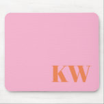Modern Pink Orange Monogram Initials Personalised Mouse Pad<br><div class="desc">Modern Pink Orange Monogram Initials Personalised Mouse Pad</div>