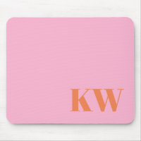 Modern Pink Orange Monogram Initials Personalised