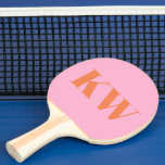 Modern Pink Orange Monogram Initials Personalised Ping Pong Paddle<br><div class="desc">Modern Pink Orange Monogram Initials Personalised Ping Pong Paddle</div>