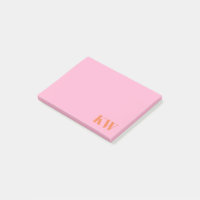 Modern Pink Orange Monogram Initials Personalised