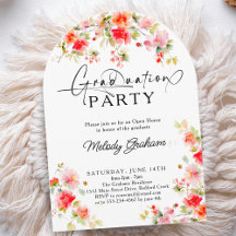 Modern Pink Orange Photo Graduation Arch