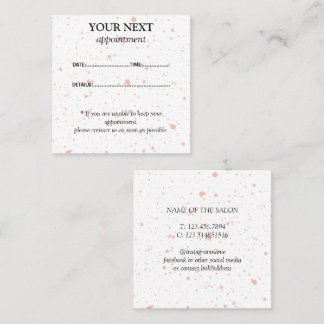 Modern Pink Paint Splatter Appointment Card