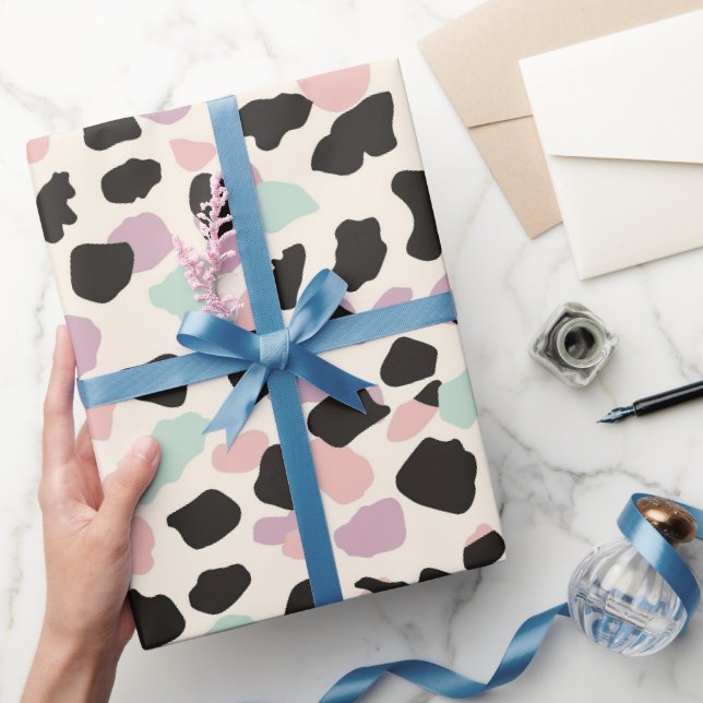 Modern Pink Pastel Leopard Spots Wrapping Paper (Gifting)