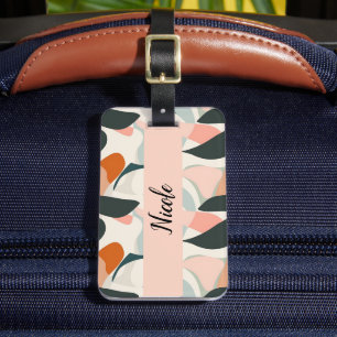 Modern Pink Personalised luggage tag