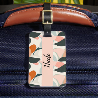 Modern Pink Personalised luggage tag