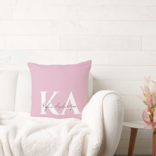 Modern Pink Personalised Monogram Name -  Cushion
