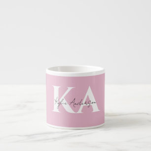 Modern Pink Personalised Monogram Name -  Espresso Cup