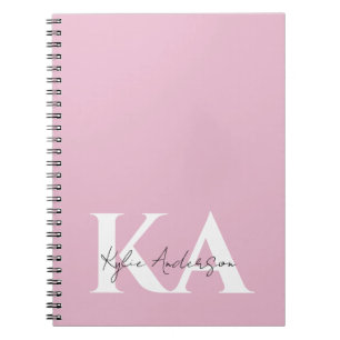 Modern Pink Personalised Monogram Name -  Notebook