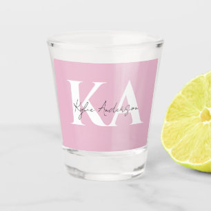 Modern Pink Personalised Monogram Name -  Shot Glass