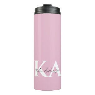 Modern Pink Personalised Monogram Name - Thermal Tumbler