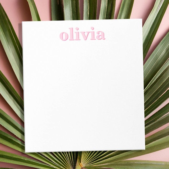 Modern Pink Personalised Name Notepad (Creator Uploaded)