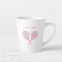 Modern Pink Personalised Name Tennis 