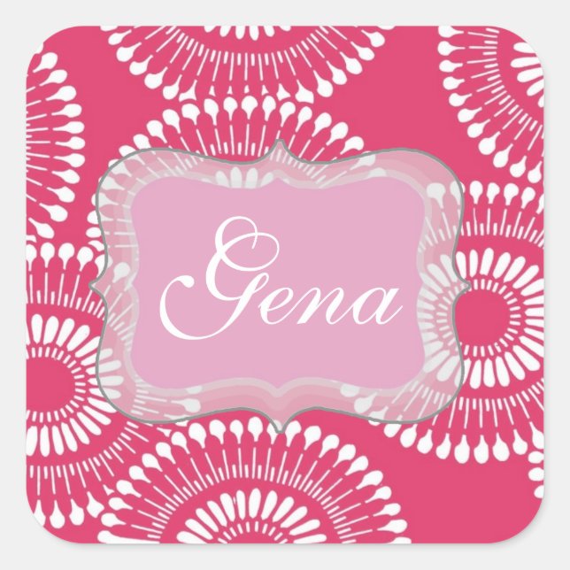 Modern Pink Personalised Stickers (Front)
