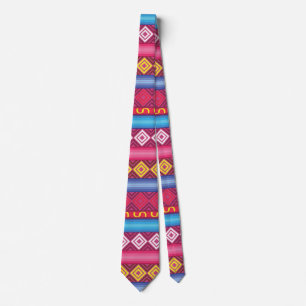 Modern pink peruvian Pattern Tie