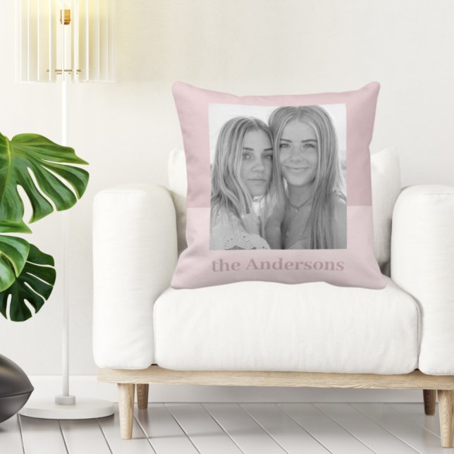 Modern Pink | Photo | Family Gift Cushion (Creator Uploaded)