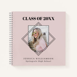 Modern Pink Photo Graduation Party Guest Book