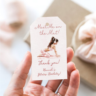 Modern Pink Pilates Princess Birthday Party Gift Tags
