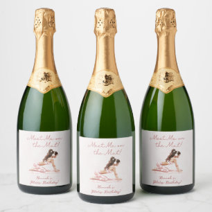Modern Pink Pilates Princess Birthday Party  Sparkling Wine Label