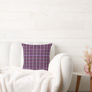Modern Pink Plaid Cushion