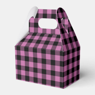 Modern Pink Plaid Pattern Favour Box