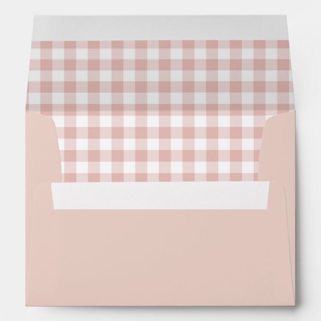 Modern Pink Plaid Summer Spring Envelope (Back (Bottom))
