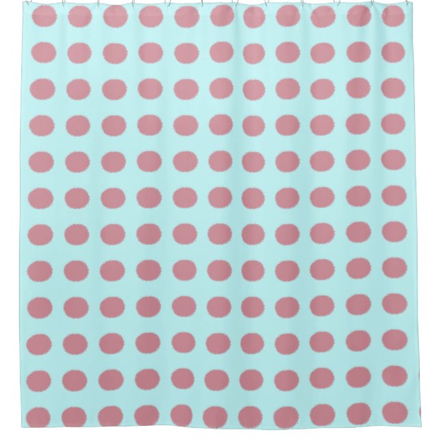 Modern Pink Polka Dot Pattern Shower Curtain (Front)