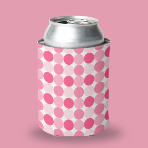 Modern Pink Polka Dots Cute & Stylish Pattern Can Cooler