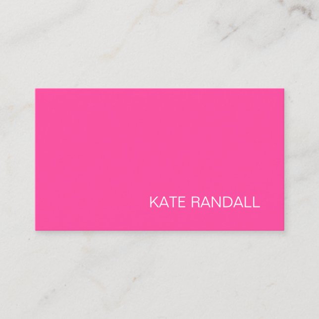 Modern Pink Professional Business Card (Front)