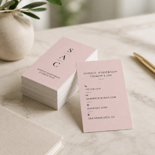 Modern Pink Professional Consultant Vertical Business Card
