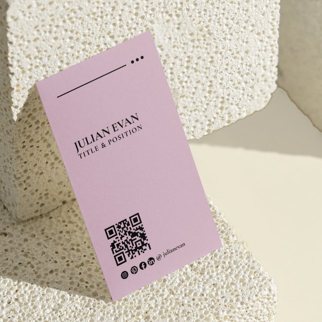 Modern Pink Professional QR code LinkedIn Business Card (Creator Uploaded)