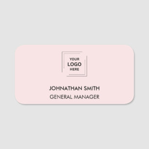 Modern Pink Professional Staff Identity Name Tag