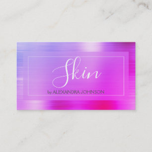Modern Pink Purple Foil Skin Care Business Card
