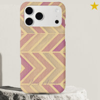 Modern Pink Purple Watercolor Zig Zag Custom Name