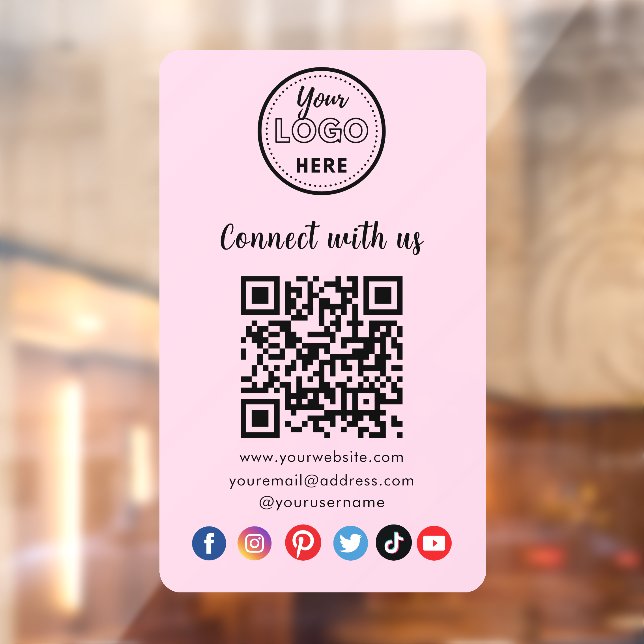 Modern Pink QR Code Connect With Us Social Media (Sheet 2)