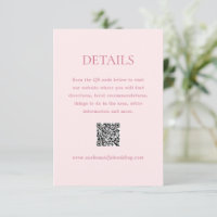 Modern Pink QR Code Elegant Wedding